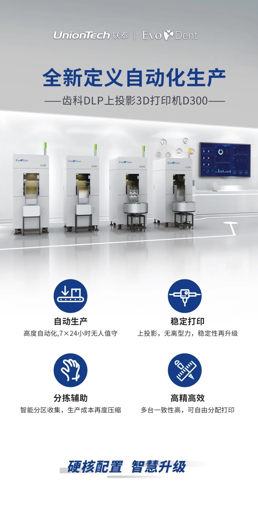 新品发布 | 世界杯官网齿科DLP上投影3D打印机D300全新定义自动化生产